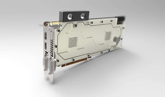 Nvidia GeForce GTX Titan Z with EK Waterblock 3D model