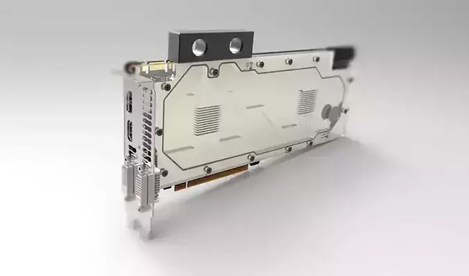 Nvidia GeForce GTX Titan Z with EK Waterblock 3D model