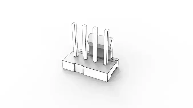4 Pin Fan Header 3D model