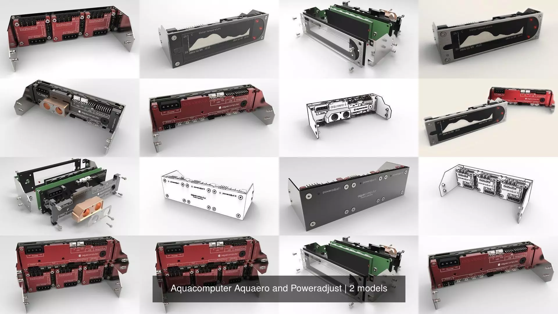 Aquacomputer Aquaero and Poweradjust 3D Model Collection_3