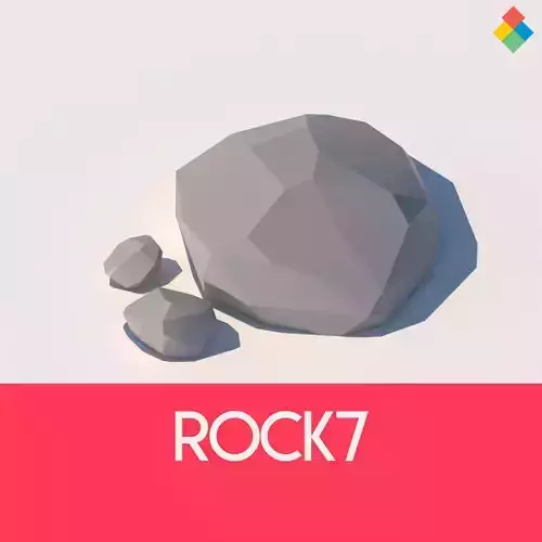 Low poly Rock 7 three rocks