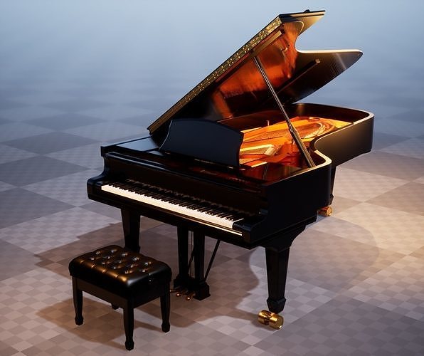 Grand Piano UE4-Ready Low-poly 3D model