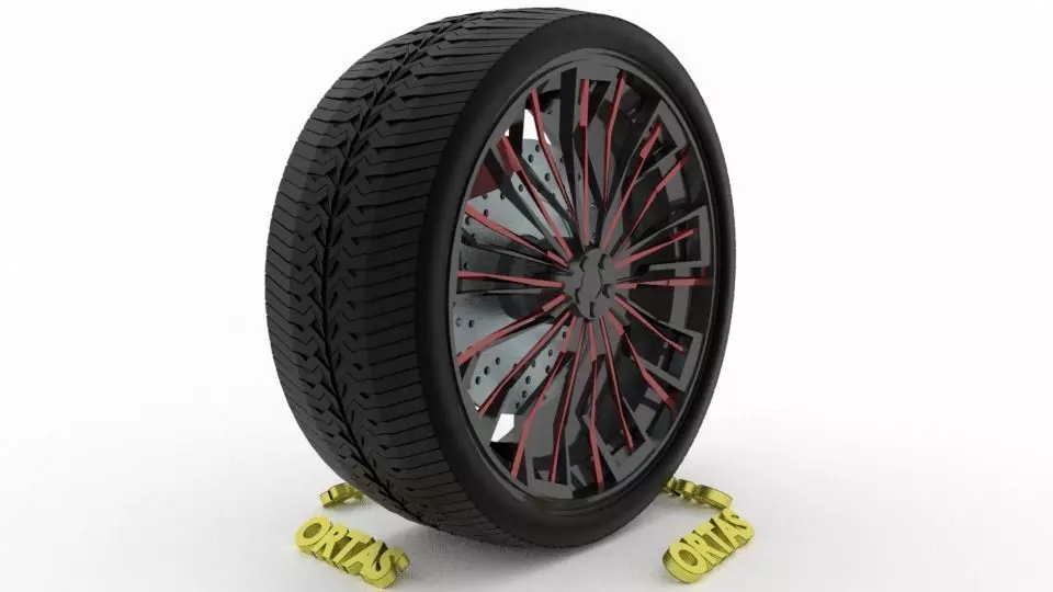 ORTAS CAR WHEEL RIM 99 GAME READY WHEEL RIM TIRE 3D model_0