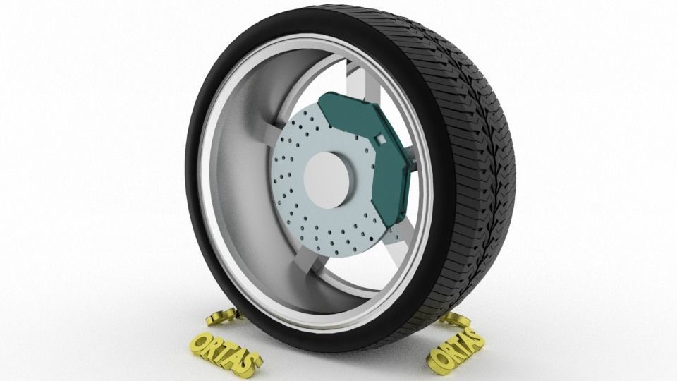 ORTAS CAR WHEEL RIM 98 GAME READY WHEEL RIM TIRE 3D model_9