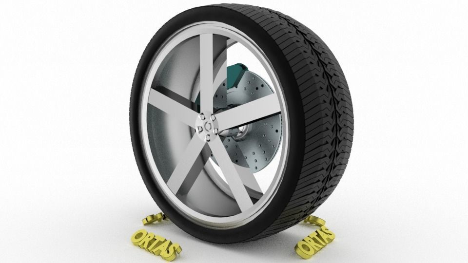 ORTAS CAR WHEEL RIM 98 GAME READY WHEEL RIM TIRE 3D model_6