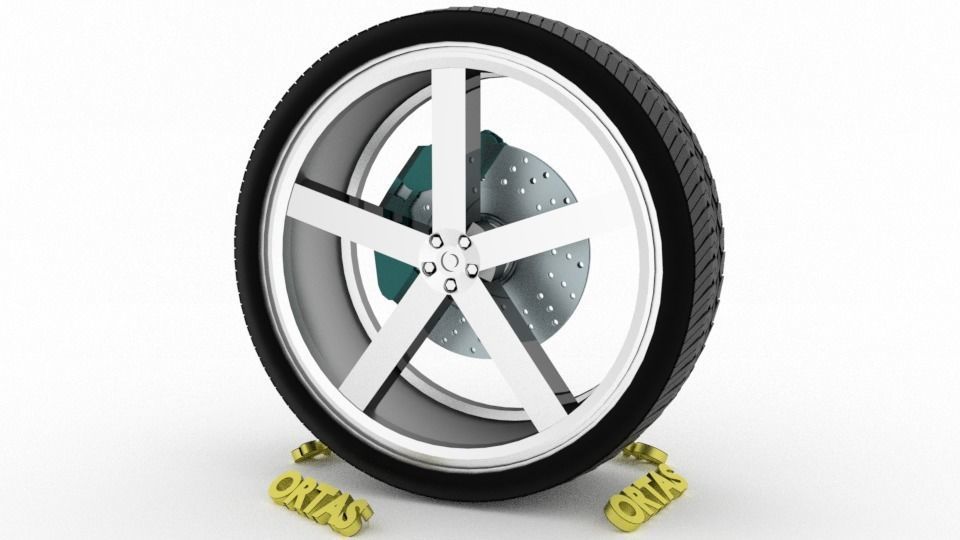 ORTAS CAR WHEEL RIM 98 GAME READY WHEEL RIM TIRE 3D model_4