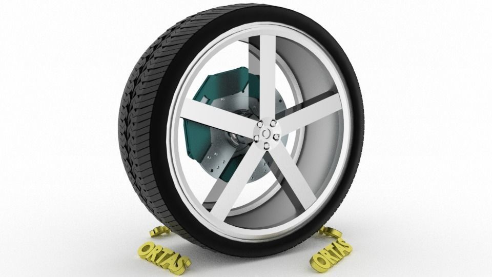ORTAS CAR WHEEL RIM 98 GAME READY WHEEL RIM TIRE 3D model_2