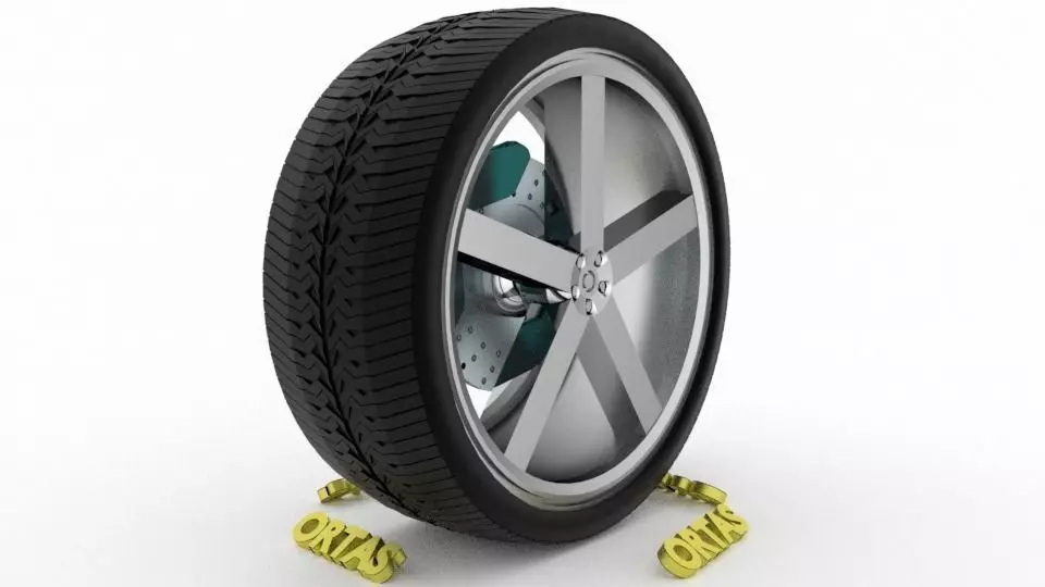 ORTAS CAR WHEEL RIM 98 GAME READY WHEEL RIM TIRE 3D model_0