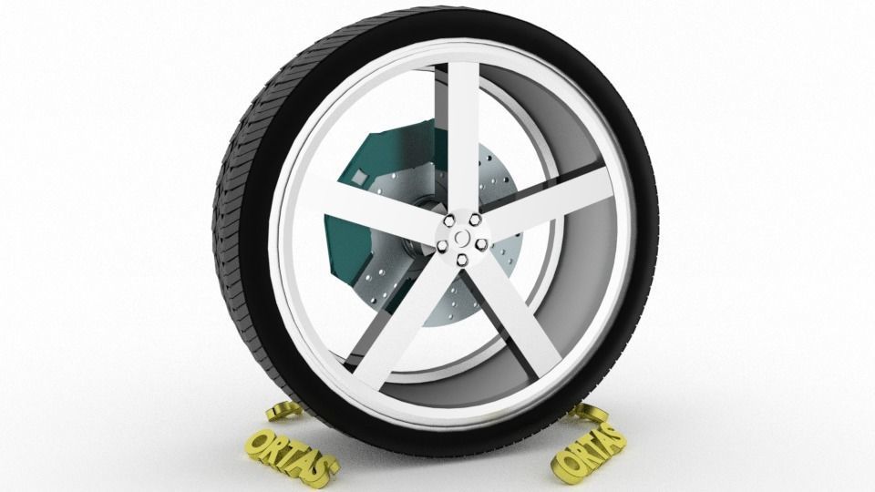 ORTAS CAR WHEEL RIM 98 GAME READY WHEEL RIM TIRE 3D model_3