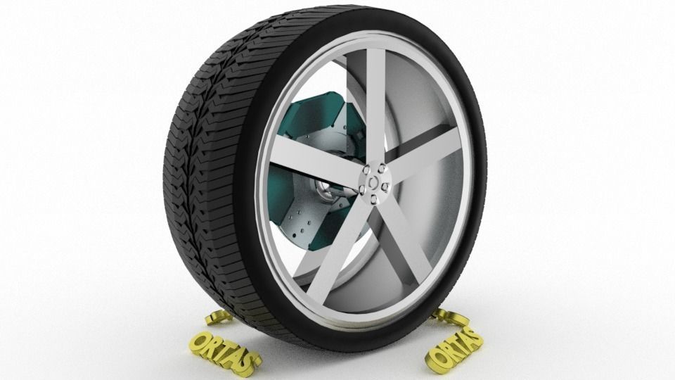 ORTAS CAR WHEEL RIM 98 GAME READY WHEEL RIM TIRE 3D model_1