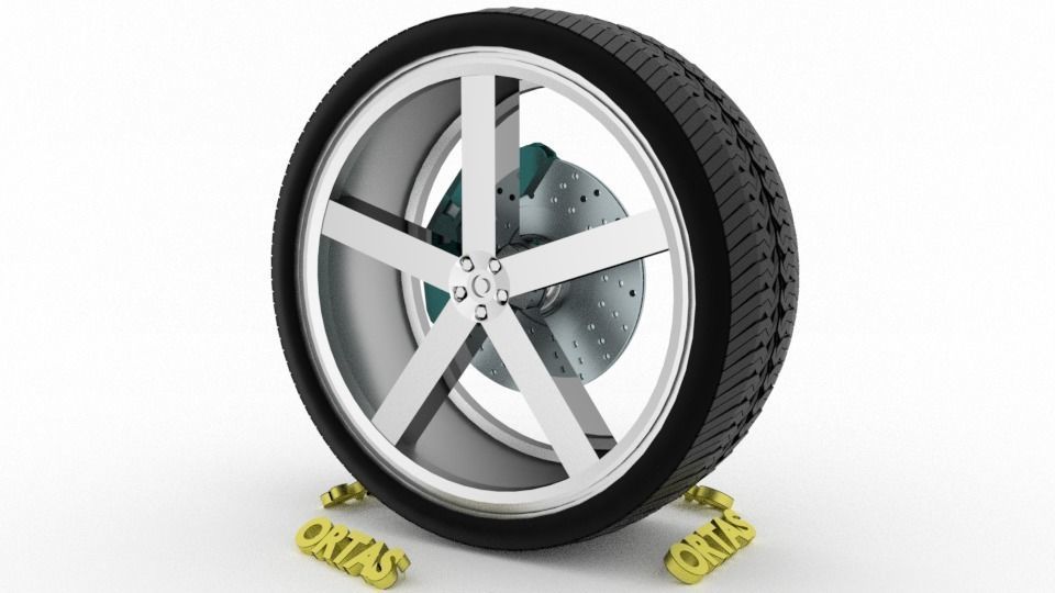 ORTAS CAR WHEEL RIM 98 GAME READY WHEEL RIM TIRE 3D model_5