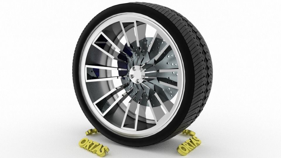 ORTAS CAR WHEEL RIM 97 GAME READY WHEEL RIM TIRE 3D model_5