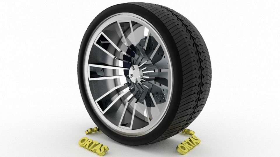 ORTAS CAR WHEEL RIM 97 GAME READY WHEEL RIM TIRE 3D model_6