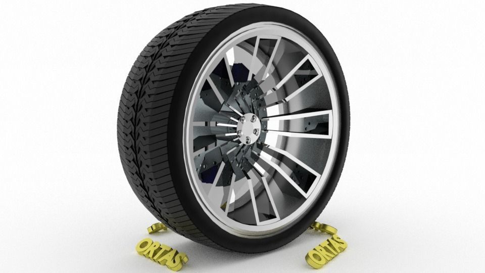 ORTAS CAR WHEEL RIM 97 GAME READY WHEEL RIM TIRE 3D model_1