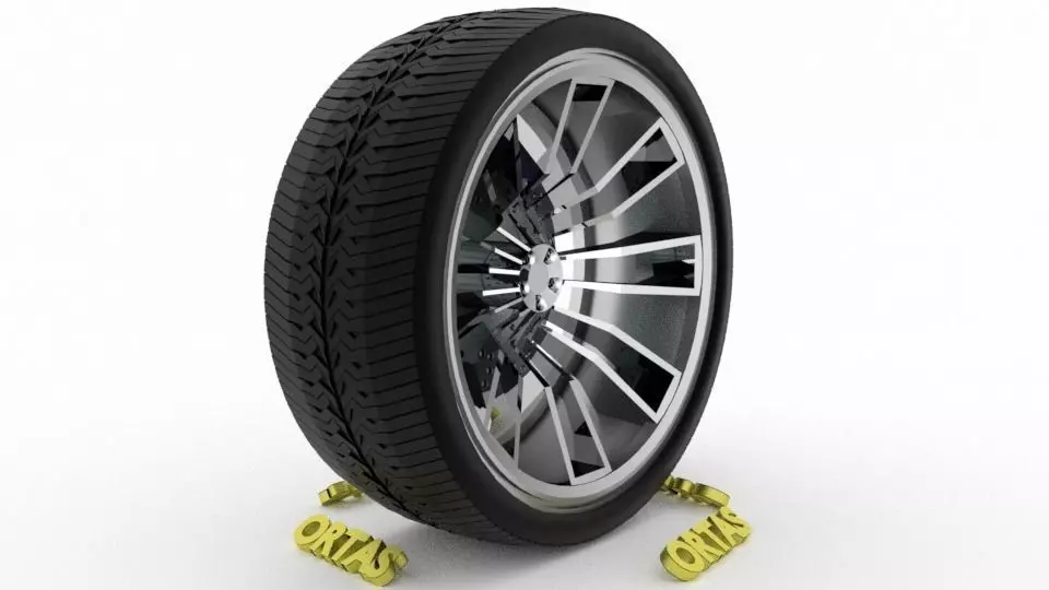 ORTAS CAR WHEEL RIM 97 GAME READY WHEEL RIM TIRE 3D model_0