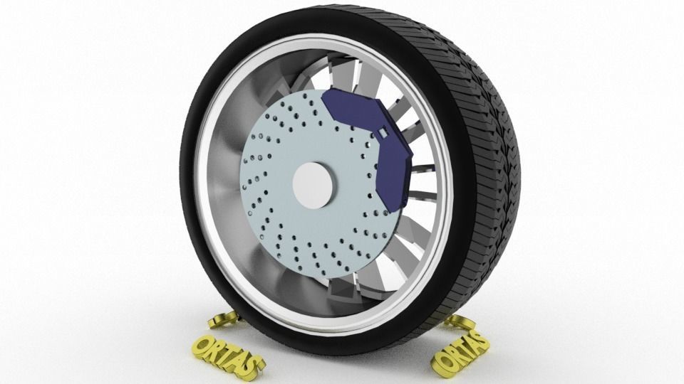 ORTAS CAR WHEEL RIM 97 GAME READY WHEEL RIM TIRE 3D model_9