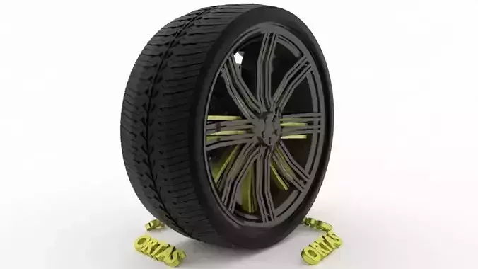 ORTAS CAR WHEEL RIM 96 GAME READY WHEEL RIM TIRE 3D model