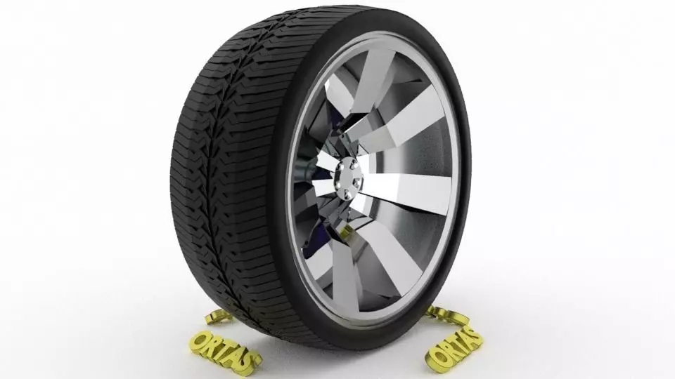 ORTAS CAR WHEEL RIM 95 GAME READY WHEEL RIM TIRE 3D model_0