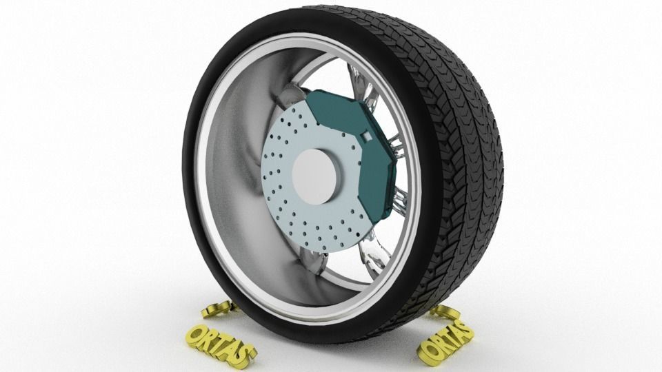 ORTAS CAR WHEEL RIM 94 GAME READY WHEEL RIM TIRE 3D model_9