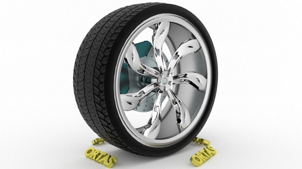 ORTAS CAR WHEEL RIM 94 GAME READY WHEEL RIM TIRE 3D model_1