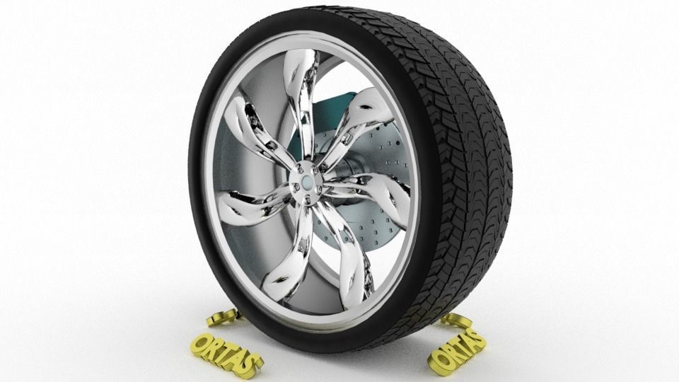 ORTAS CAR WHEEL RIM 94 GAME READY WHEEL RIM TIRE 3D model_6