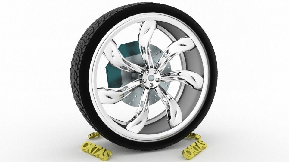 ORTAS CAR WHEEL RIM 94 GAME READY WHEEL RIM TIRE 3D model_3