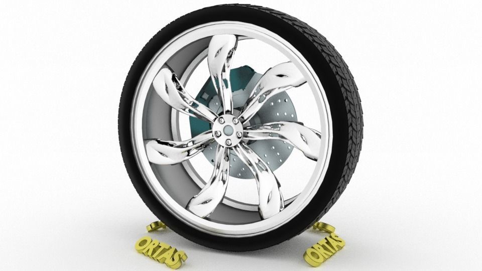 ORTAS CAR WHEEL RIM 94 GAME READY WHEEL RIM TIRE 3D model_4