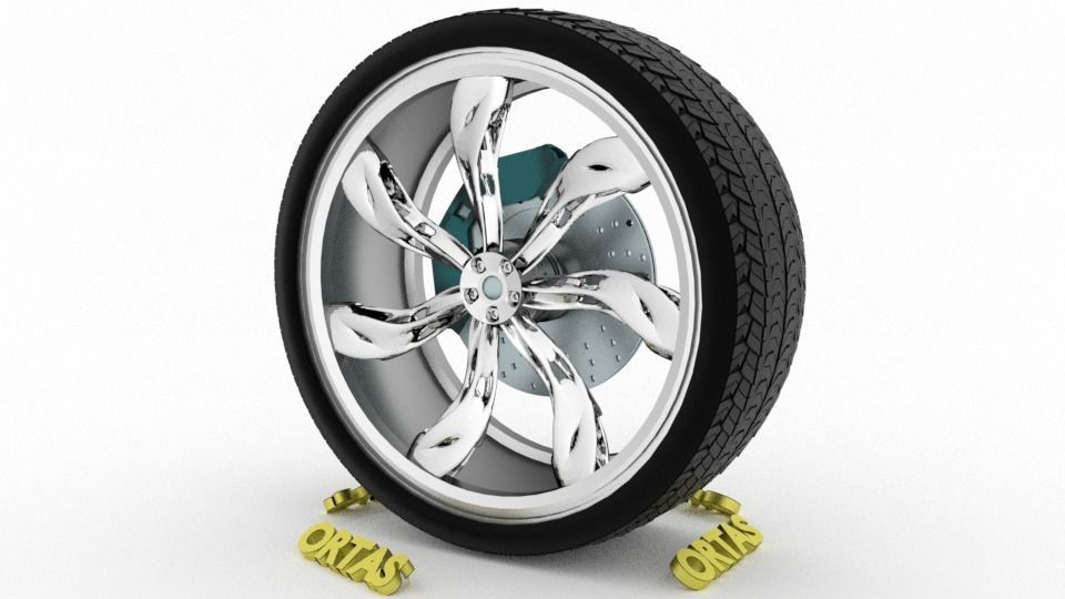 ORTAS CAR WHEEL RIM 94 GAME READY WHEEL RIM TIRE 3D model_5