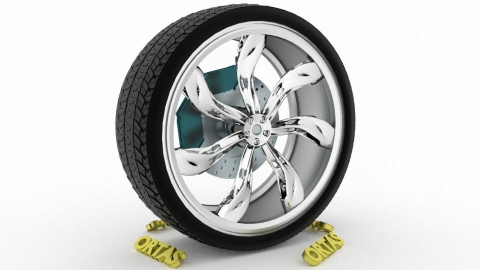 ORTAS CAR WHEEL RIM 94 GAME READY WHEEL RIM TIRE 3D model_2