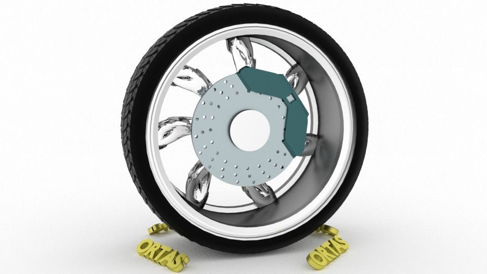 ORTAS CAR WHEEL RIM 94 GAME READY WHEEL RIM TIRE 3D model_8