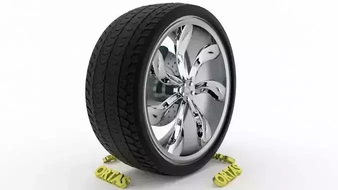 ORTAS CAR WHEEL RIM 94 GAME READY WHEEL RIM TIRE 3D model