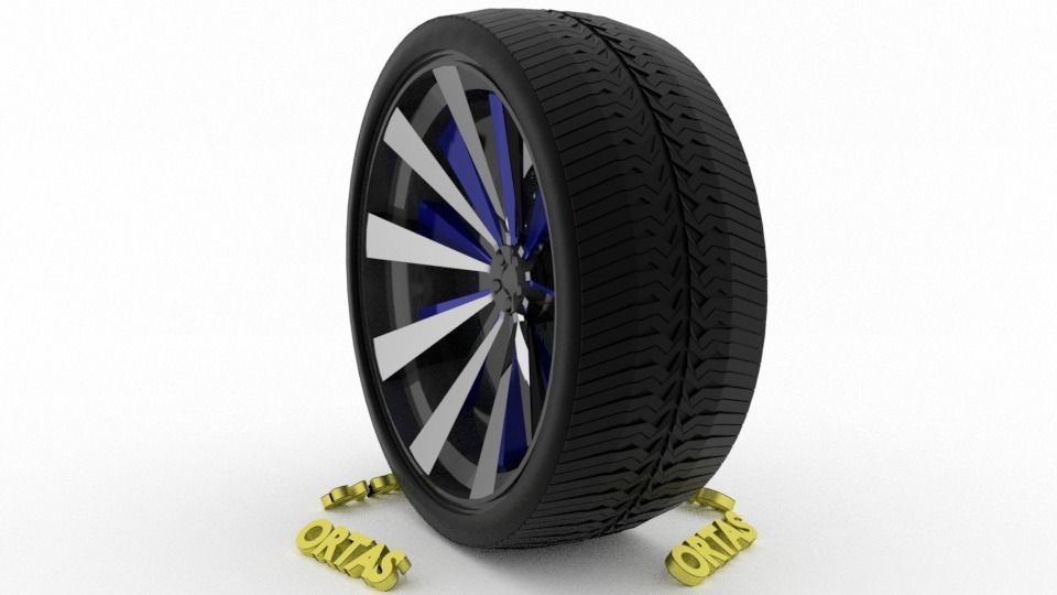 ORTAS CAR WHEEL RIM 93 GAME READY WHEEL RIM TIRE 3D model_7