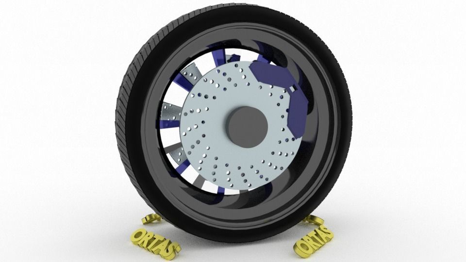 ORTAS CAR WHEEL RIM 93 GAME READY WHEEL RIM TIRE 3D model_8