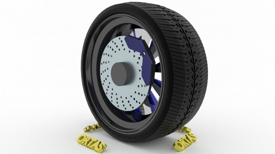 ORTAS CAR WHEEL RIM 93 GAME READY WHEEL RIM TIRE 3D model_9