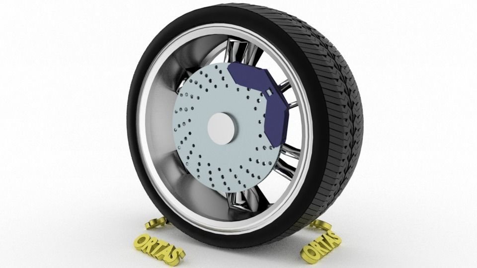 ORTAS CAR WHEEL RIM 92 GAME READY WHEEL RIM TIRE 3D model_9