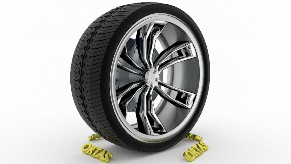 ORTAS CAR WHEEL RIM 92 GAME READY WHEEL RIM TIRE 3D model_1