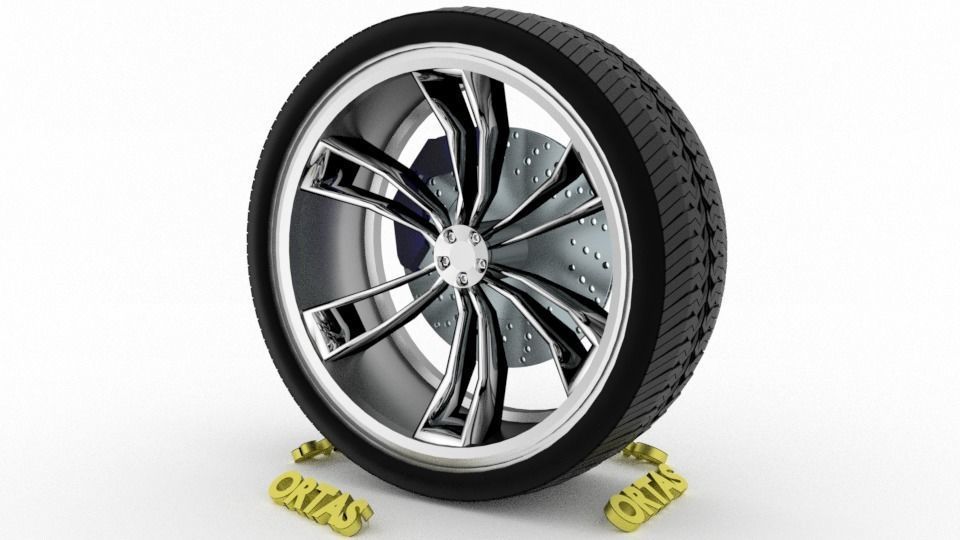 ORTAS CAR WHEEL RIM 92 GAME READY WHEEL RIM TIRE 3D model_5