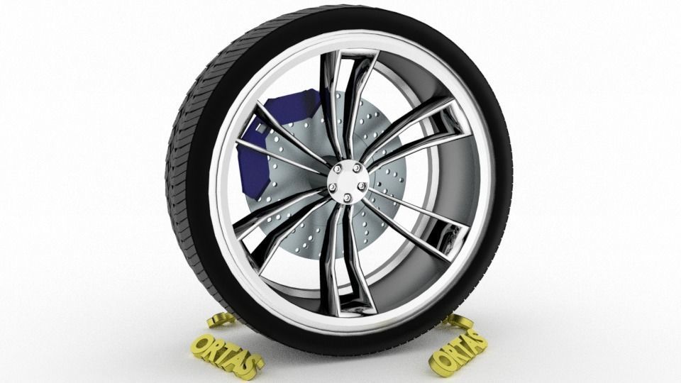 ORTAS CAR WHEEL RIM 92 GAME READY WHEEL RIM TIRE 3D model_3