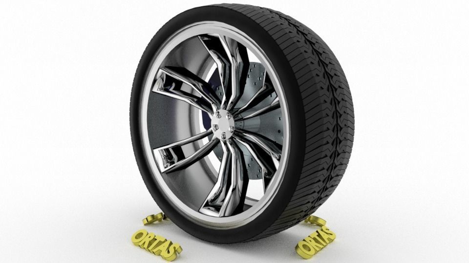 ORTAS CAR WHEEL RIM 92 GAME READY WHEEL RIM TIRE 3D model_6