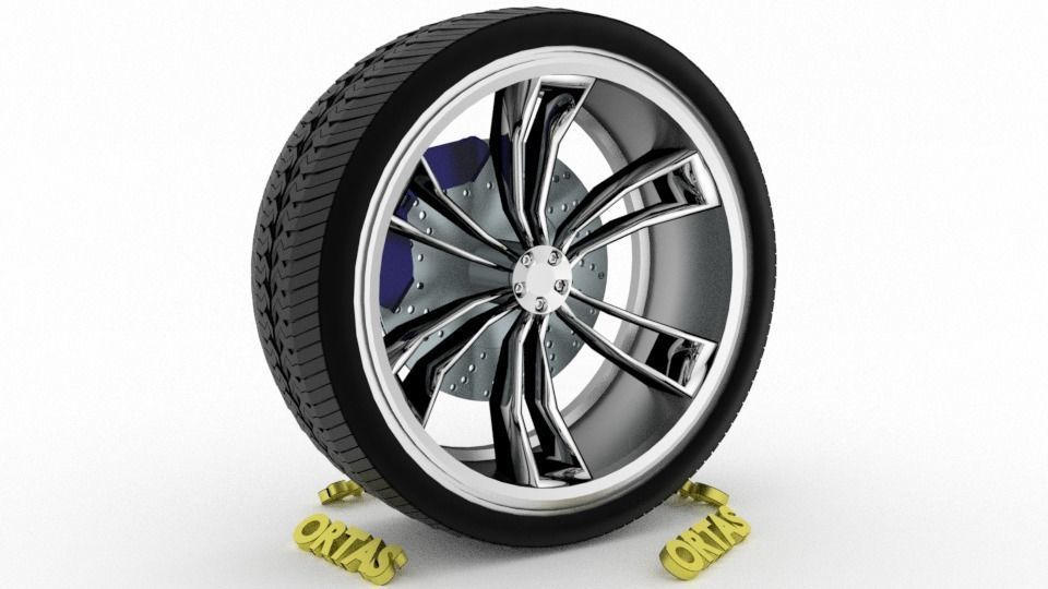 ORTAS CAR WHEEL RIM 92 GAME READY WHEEL RIM TIRE 3D model_2
