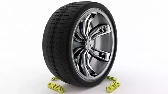 ORTAS CAR WHEEL RIM 92 GAME READY WHEEL RIM TIRE 3D model
