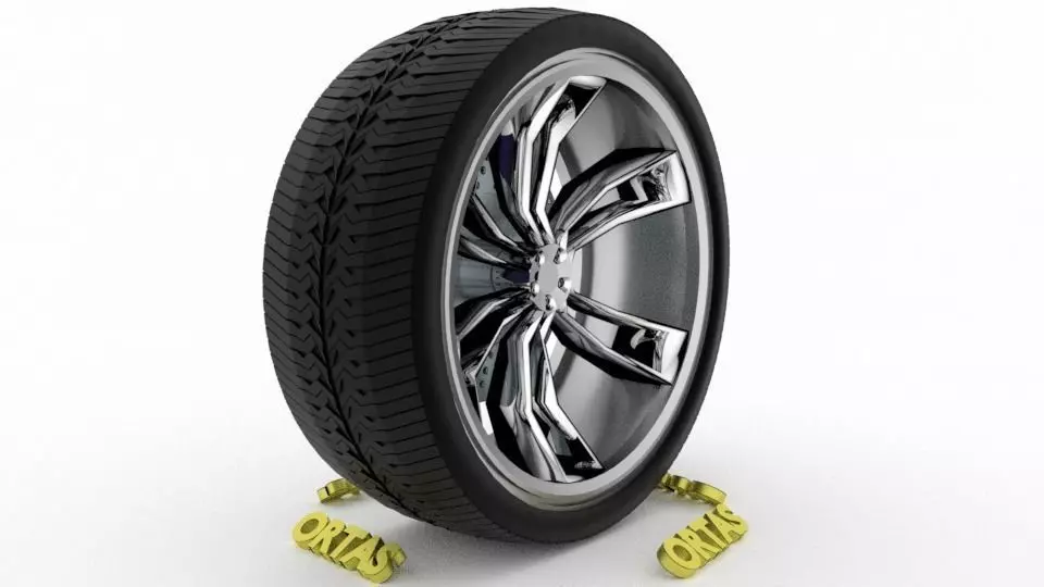 ORTAS CAR WHEEL RIM 92 GAME READY WHEEL RIM TIRE 3D model_0