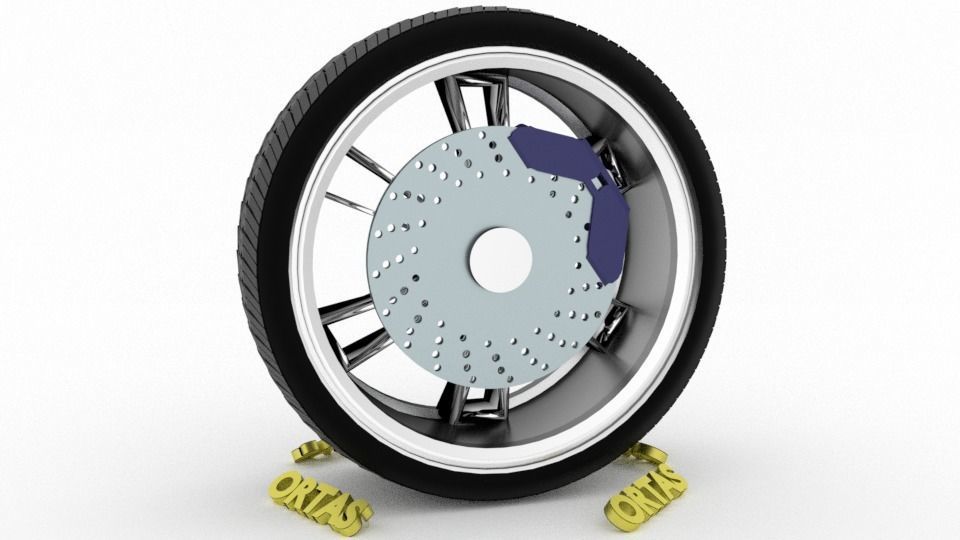 ORTAS CAR WHEEL RIM 92 GAME READY WHEEL RIM TIRE 3D model_8