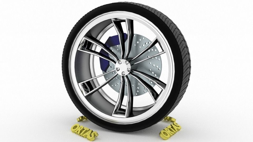 ORTAS CAR WHEEL RIM 92 GAME READY WHEEL RIM TIRE 3D model_4
