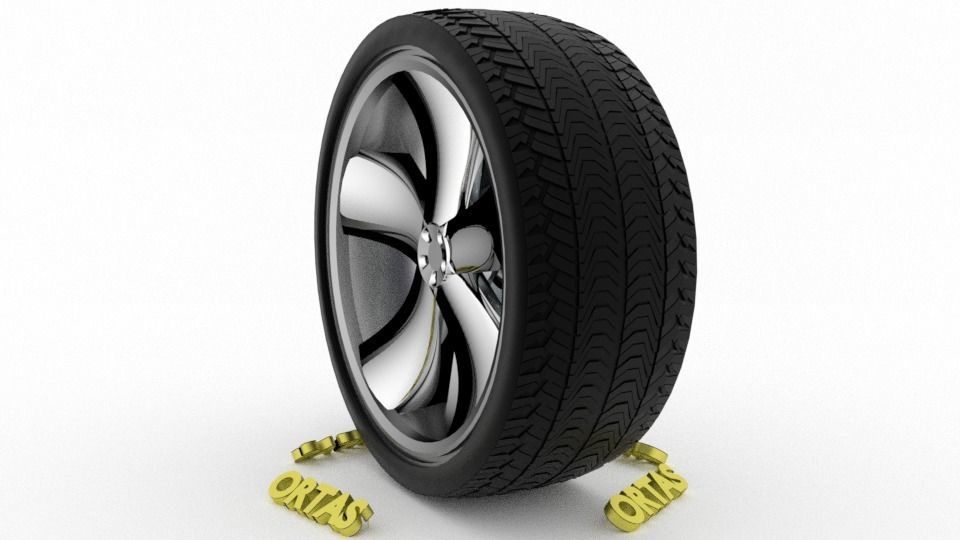 ORTAS CAR WHEEL RIM 91 GAME READY WHEEL RIM TIRE 3D model_7