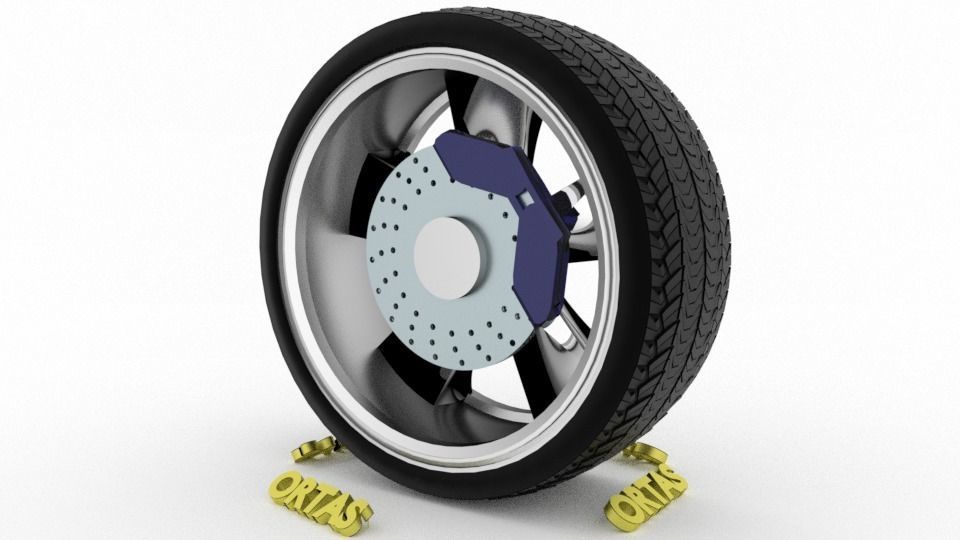 ORTAS CAR WHEEL RIM 91 GAME READY WHEEL RIM TIRE 3D model_9