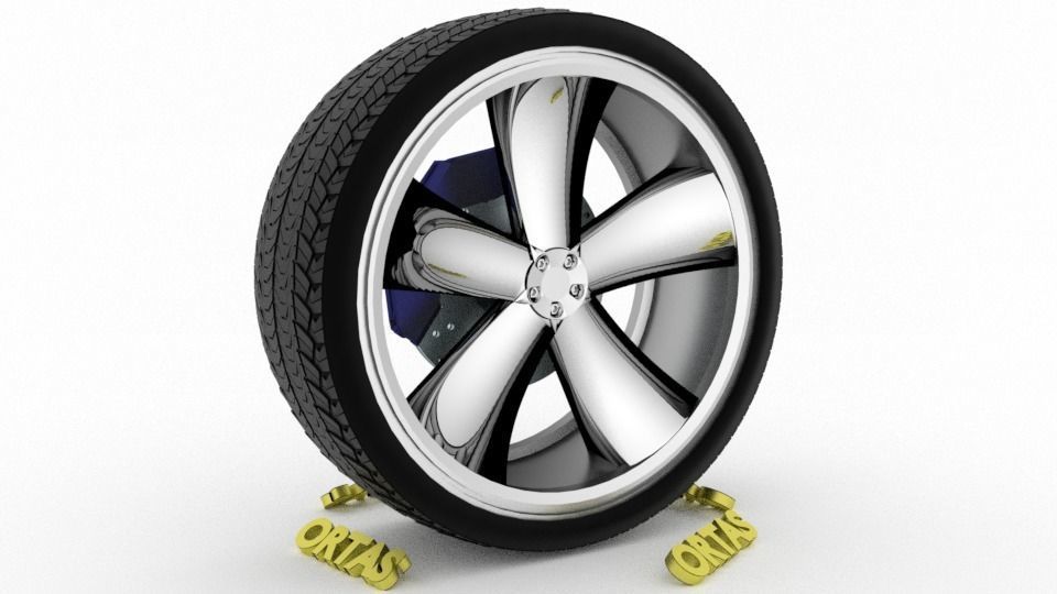 ORTAS CAR WHEEL RIM 91 GAME READY WHEEL RIM TIRE 3D model_2