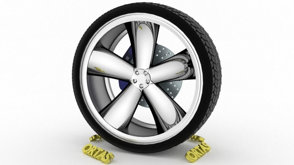 ORTAS CAR WHEEL RIM 91 GAME READY WHEEL RIM TIRE 3D model_4
