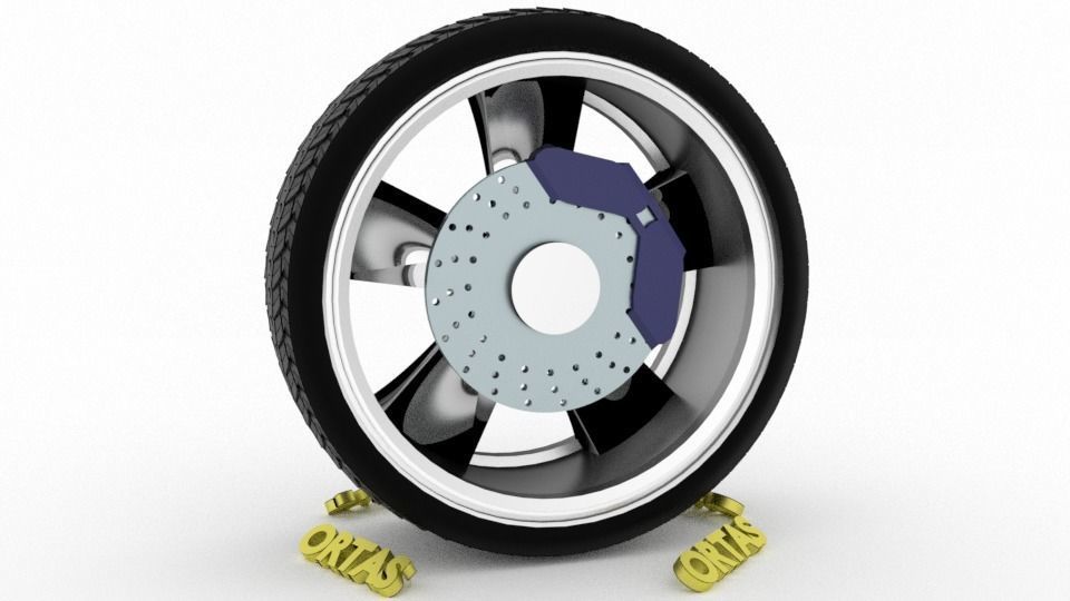 ORTAS CAR WHEEL RIM 91 GAME READY WHEEL RIM TIRE 3D model_8