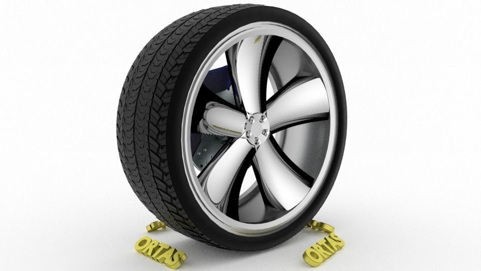 ORTAS CAR WHEEL RIM 91 GAME READY WHEEL RIM TIRE 3D model_1